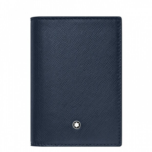 Montblanc Sartorial Business Card Holder Blue Leather