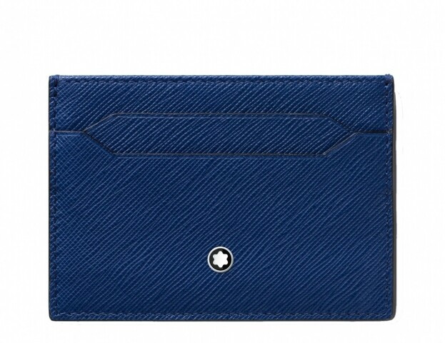 Montblanc Sartorial card holder 5cc Μπλε Δερμάτινη Καρτοθήκη