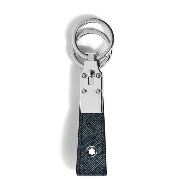 Montblanc Loop Key Holder in Sartorial Leather Tweed Blue