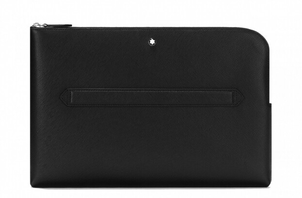 Montblanc Sartorial laptop case Black Leather zip