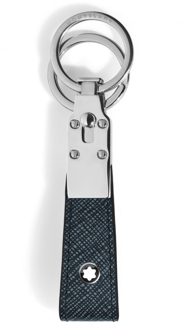 Montblanc Loop Key Holder in Sartorial Leather Tweed Blue