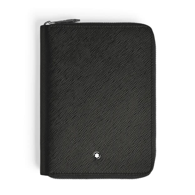 Montblanc Sartorial Θήκη Στυλογράφου 5 Θέσεων με Φερμουάρ Μαύρο Δέρμα