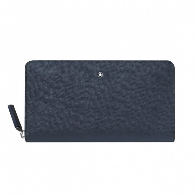 Montblanc Sartorial Wallet 12cc zip around Blue Leather