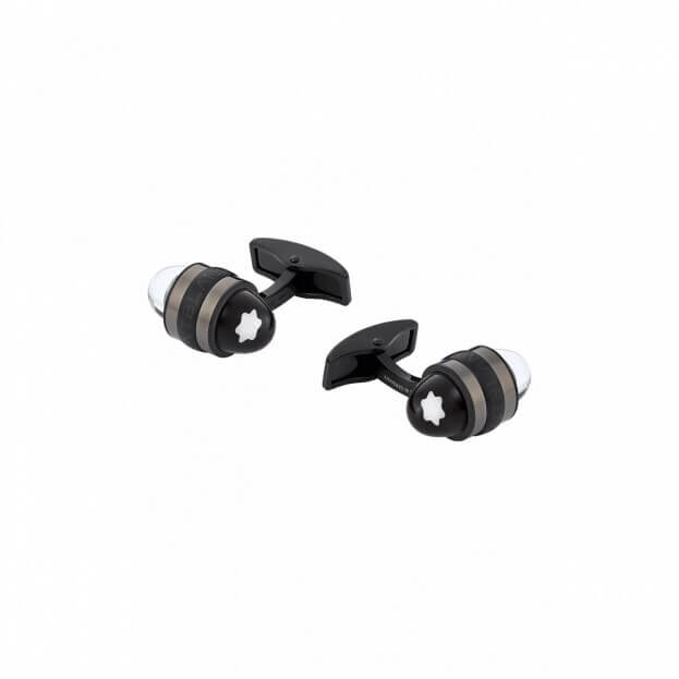 Montblanc StarWalker Cufflinks in Steel and Lacquer Μαύρο