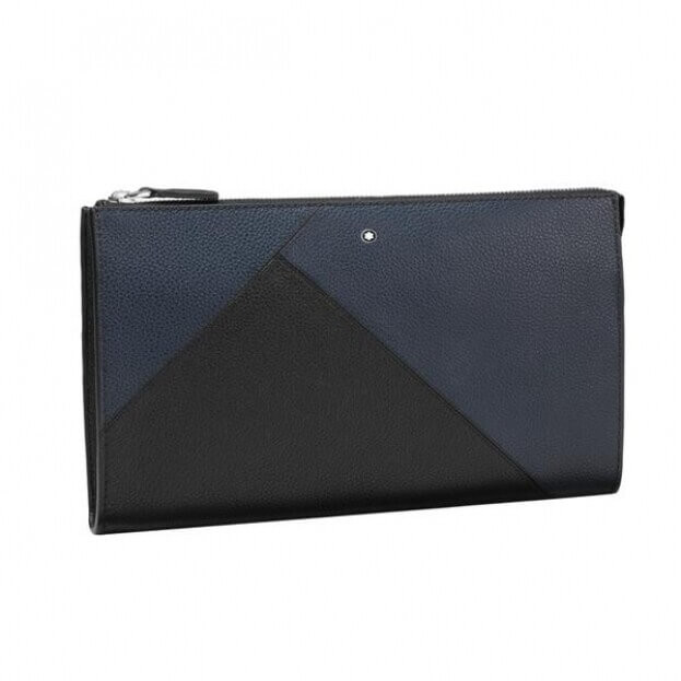 Montblanc Clutch Soft Grain Geometry Black Leather