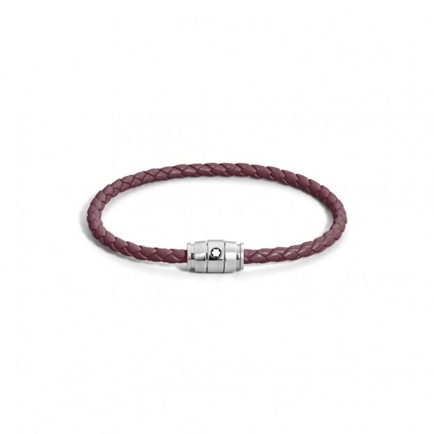 MONTBLANC Meisterstück Collection Steel 3 Ring Bracelet Cassis Leather