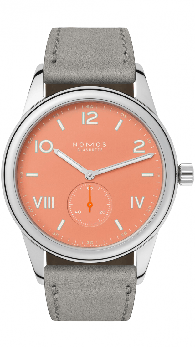 NOMOS Glashütte CLUB CAMPUS 38 CREAM CORAL 38.5mm κοραλί καντράν κουρδιστό