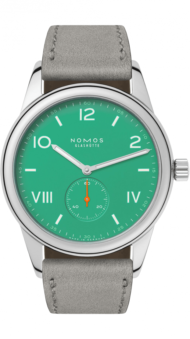 NOMOS Glashütte CLUB CAMPUS 38 ELECTRIC GREEN 38.5mm πράσινο καντράν κουρδιστό