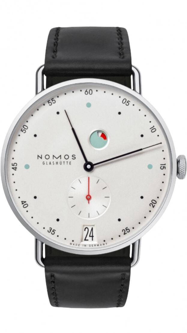 NOMOS Glashütte METRO DATE POWER RESERVE 37mm λευκό κουρδιστό
