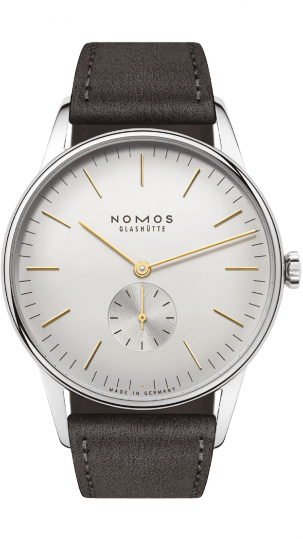 NOMOS Glashütte Orion Silver 38mm ροζ καντράν κουρδιστό ρολόι