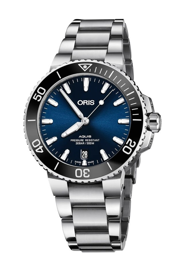 ORIS AQUIS DATE 43.mm Μπλε Καντράν