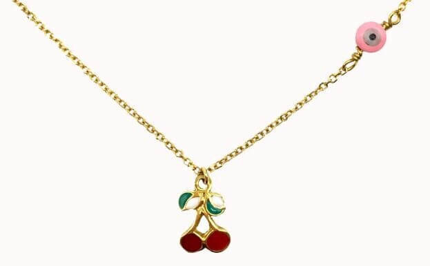 Inglessis Collection Kids Necklace in Yellow Gold K14 Cherry