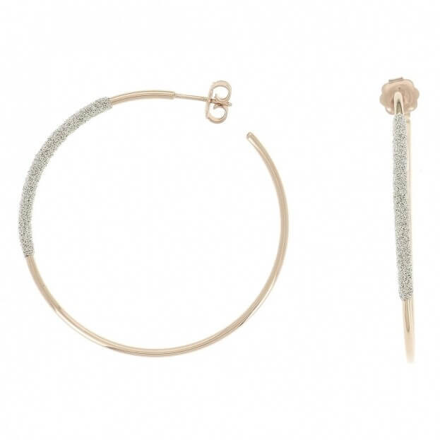 PESAVENTO Earrings Basic 18K Rose Gold With Diamond Dust