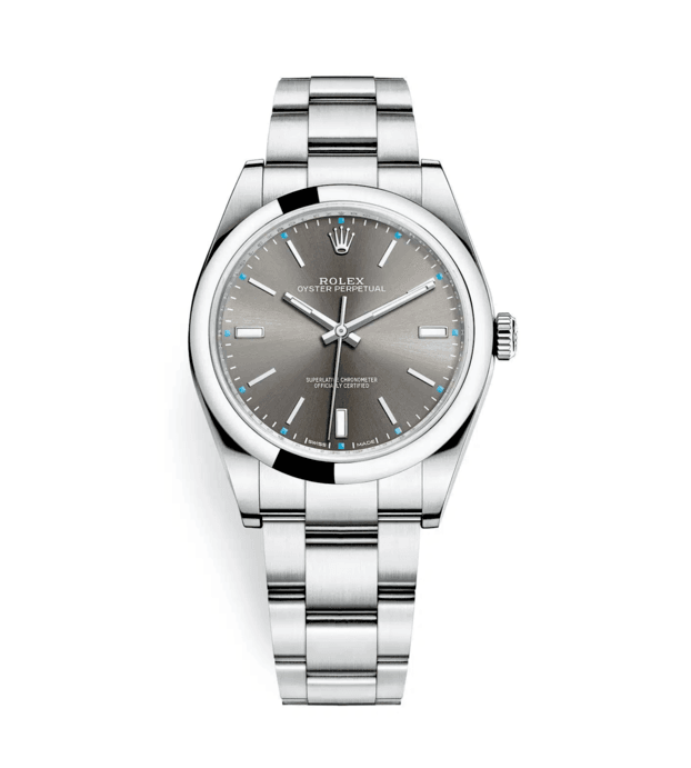ROLEX ΠΡΟΪΔΙΟΚΤΗΤΟ Oyster Perpetual Dark Rhodium Αυτόματο 39MM Γκρι Καντράν