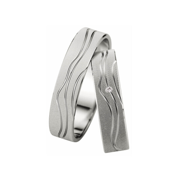 Saint Maurice Wedding Bands Slim K14 White Gold