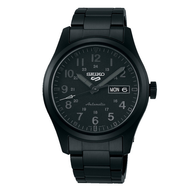 SEIKO 5 Sports Stealth 39mm Αυτόματο Μαύρο Καντράν