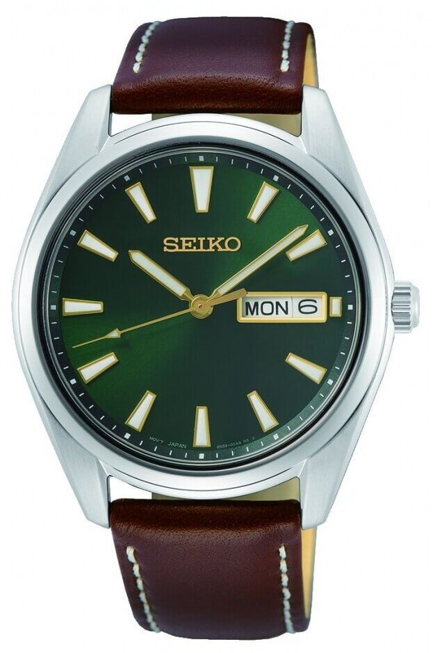 SEIKO Essential Time 40.2mm Πράσινο Καντράν Ανδρικό Ρολόι