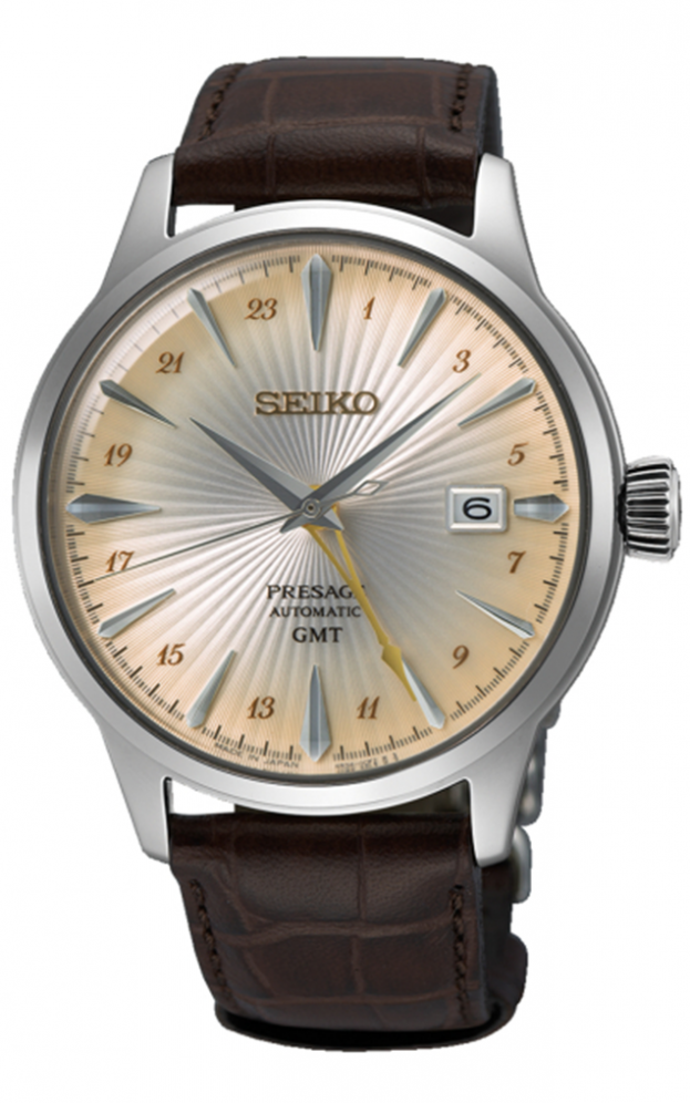 SEIKO Presage 'Acacia' Cocktail Time GMT Αυτόματο 40,5mm Κρεμ Καντράν