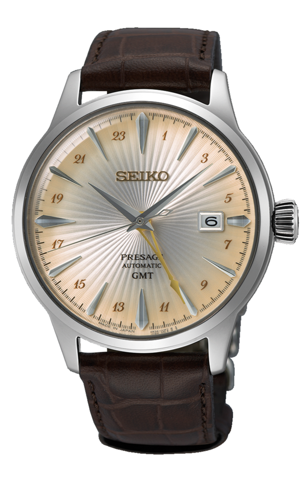 SEIKO Presage 'Acacia' Cocktail Time GMT Αυτόματο 40,5mm Κρεμ Καντράν