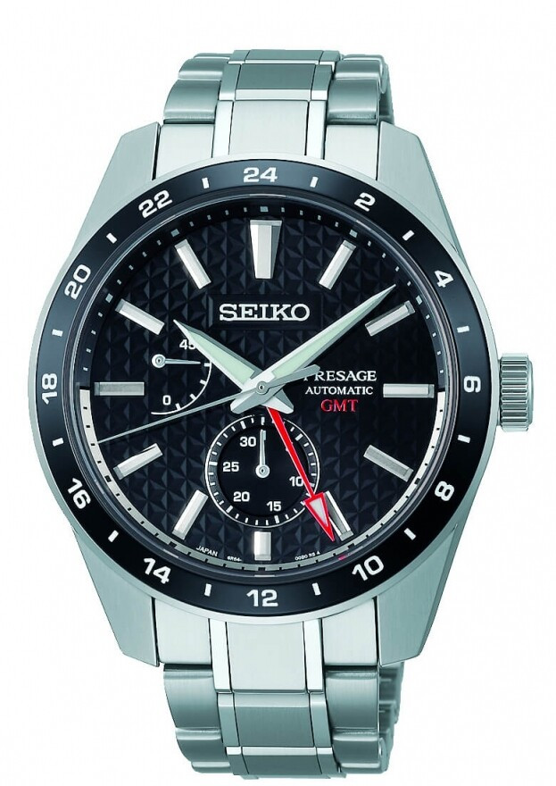 SEIKO Presage Sharp Edged Series GMT Automatic 42.2mm Μαύρο Καντράν Ανδρικό Ρολόι