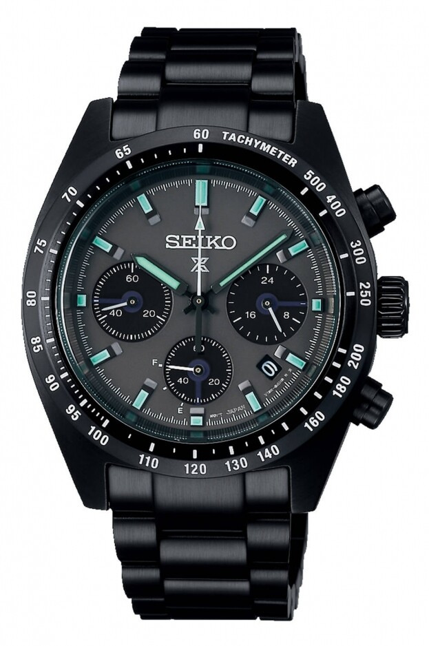 SEIKO Prospex Black Series 'Night Speedtimer' Solar 39mm Γκρι Καντράν Ανδρικό Ρολόι