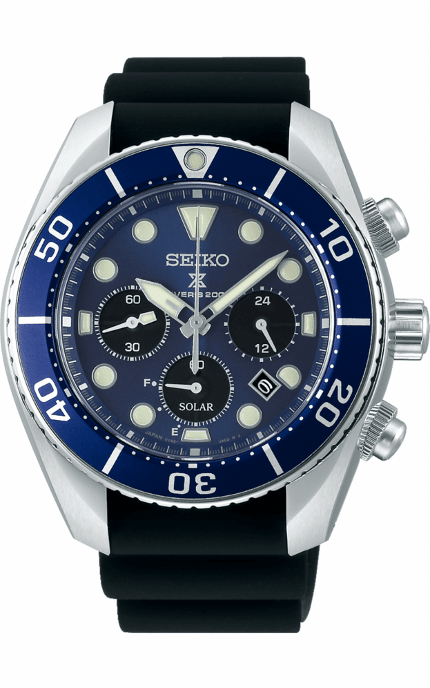 SEIKO Prospex Chronograph Solar Quartz 44.5mm Μπλε Καντράν