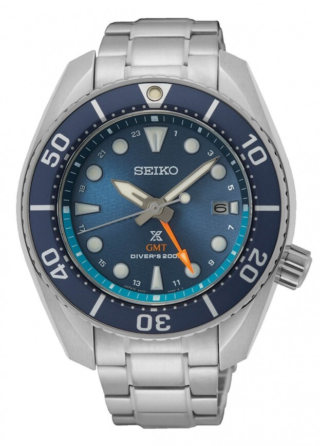 SEIKO Prospex Aqua 'SUMO' Solar GMT Diver 45mm Γαλάζιο Καντράν Ανδρικό Ρολόι