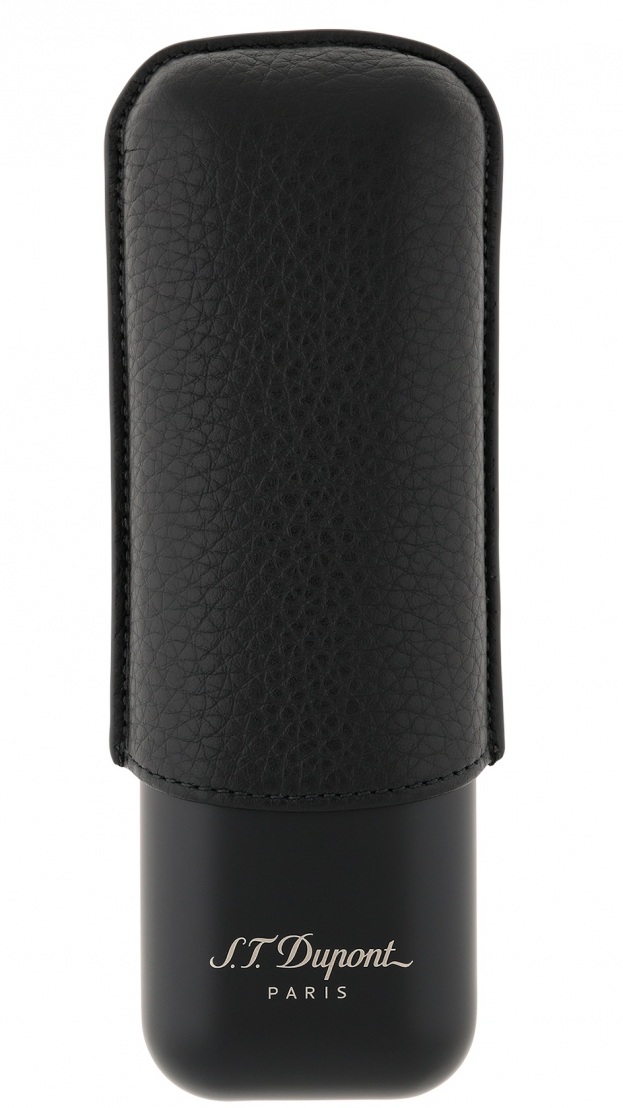 S.T. Dupont  2 cigar case Chrome Black