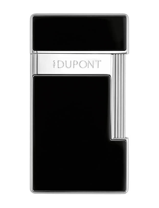S.T. Dupont Αναπτήρας Slimmy Lacquered Silver Μαύρη Λάκα