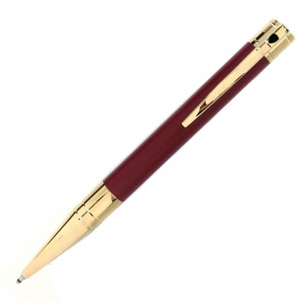 S.T. Dupont D-INITIAL Ballpoint Pen Matt Burgundy Resin Gold Finish Στυλό
