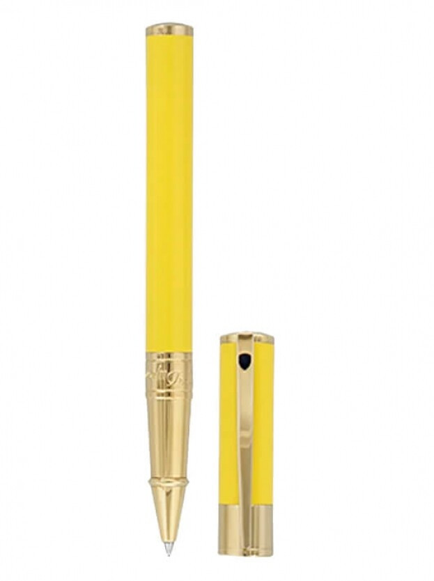 S.T. Dupont D-INITIAL VANILLA YELLOW LACQUER AND GOLD ROLLERBALL PEN