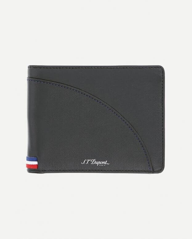 ST Dupont Defi Black Millenium 8 Credit Card Bifold Leather Wallet