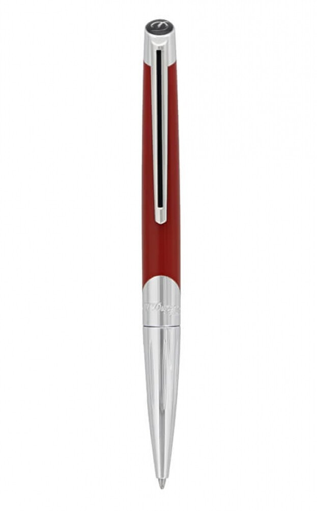 S.T. Dupont defi SILVER AND MATT RED BALLPOINT PEN