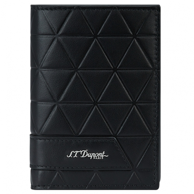 S.T DUPONTFIREHEAD BLACK VERTICAL WALLET WITH COIN POCKET