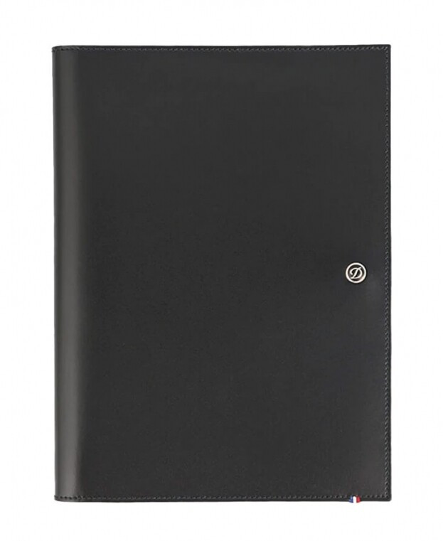 S.T. DUPONT LINE D BLACK LEATHER A5 NOTEBOOK COVER