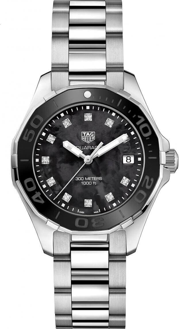 TAG HEUER Aquaracer Lady Quartz 35mm Black Mother-of-Pearl Dial with Diamonds