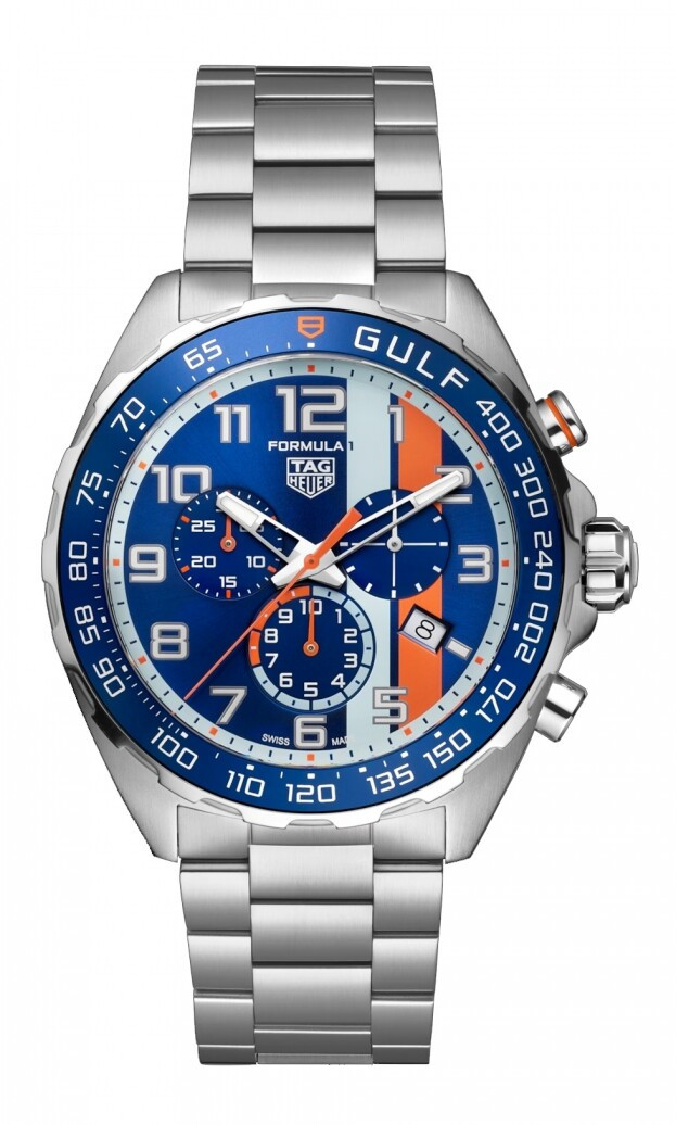 TAG HEUER Gulf Formula 1 X GULF Quartz chronograph 43mm μπλε Καντράν
