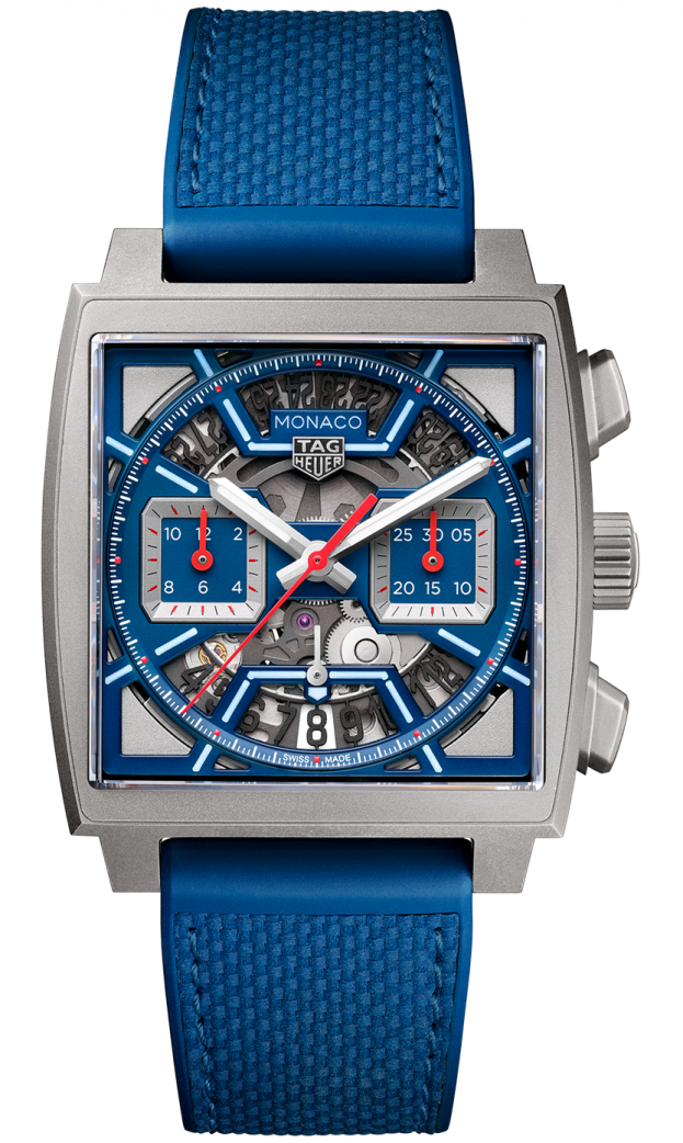 TAG HEUER MONACO Automatic Chronograph 39 mm Titanium Μπλε καντραν