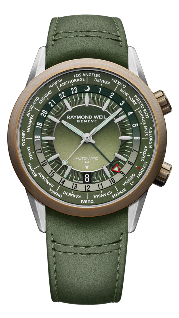Raymond Weil Freelancer GMT Worldtimer Αυτόματο 41mm Πράσινο Καντράν