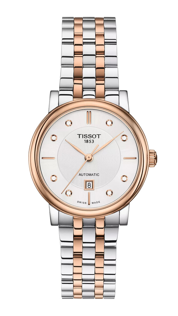 TISSOT Carson Automatic Lady 30mm Ασημί  Καντράν  με Μπριγιάν