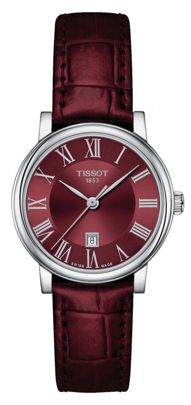 TISSOT Carson Premium Quartz Lady 30mm Μπορντώ Καντράν