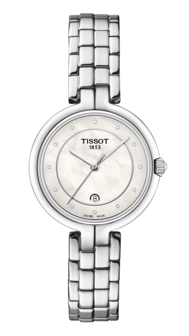 Tissot Flamingo Μπαταρίας 30mm Ασημί Καντράν & Μπριγιάν