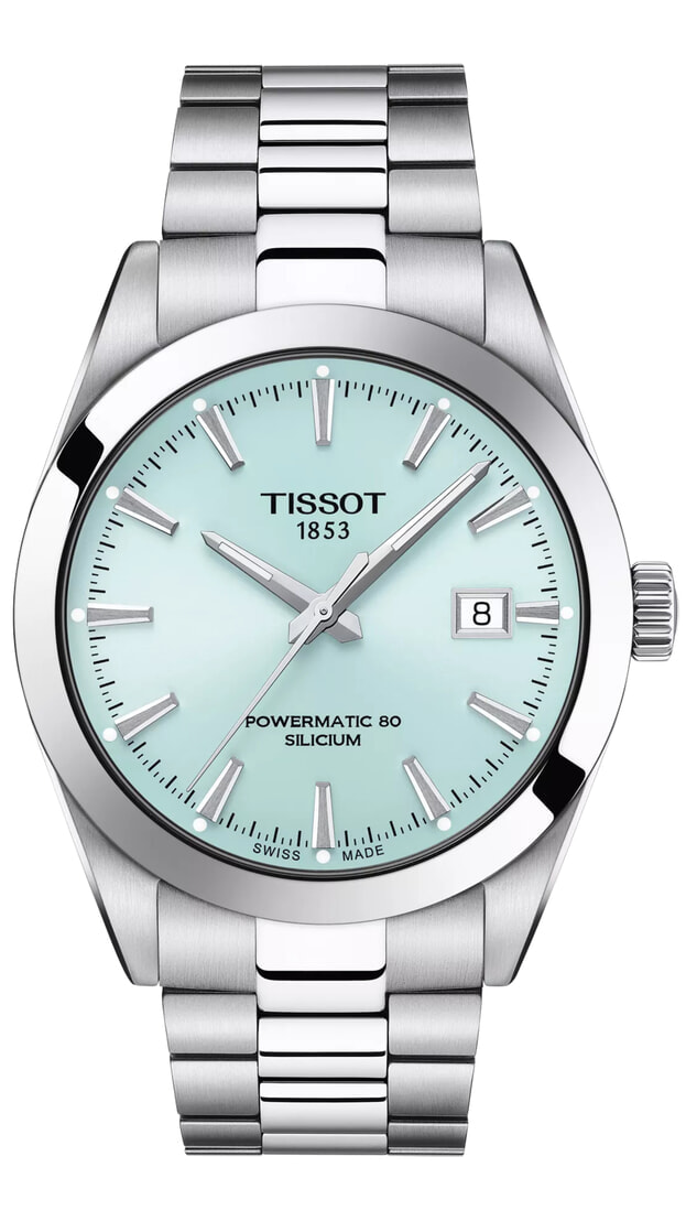 TISSOT GENTLEMAN POWERMATIC 80 SILICIUM 40mm ice blue Καντράν