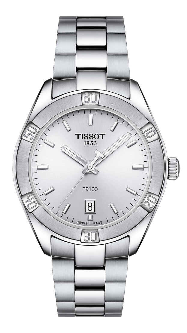 TISSOT PR 100 Sport Chic Quartz Lady 36mm Ασημί Καντράν