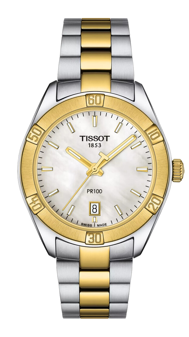 TISSOT PR 100 Sport Chic Quartz Lady 36mm Λευκό Καντράν