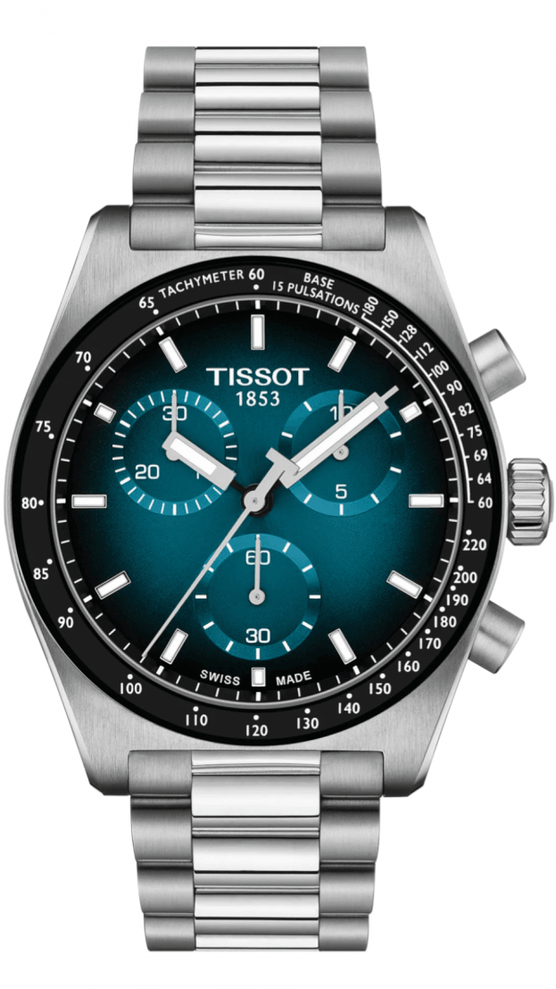 TISSOT PR516 Χρονογράφος Μπαταρίας 40mm Ντεγκραντέ Μπλε-Μαύρο Καντράν