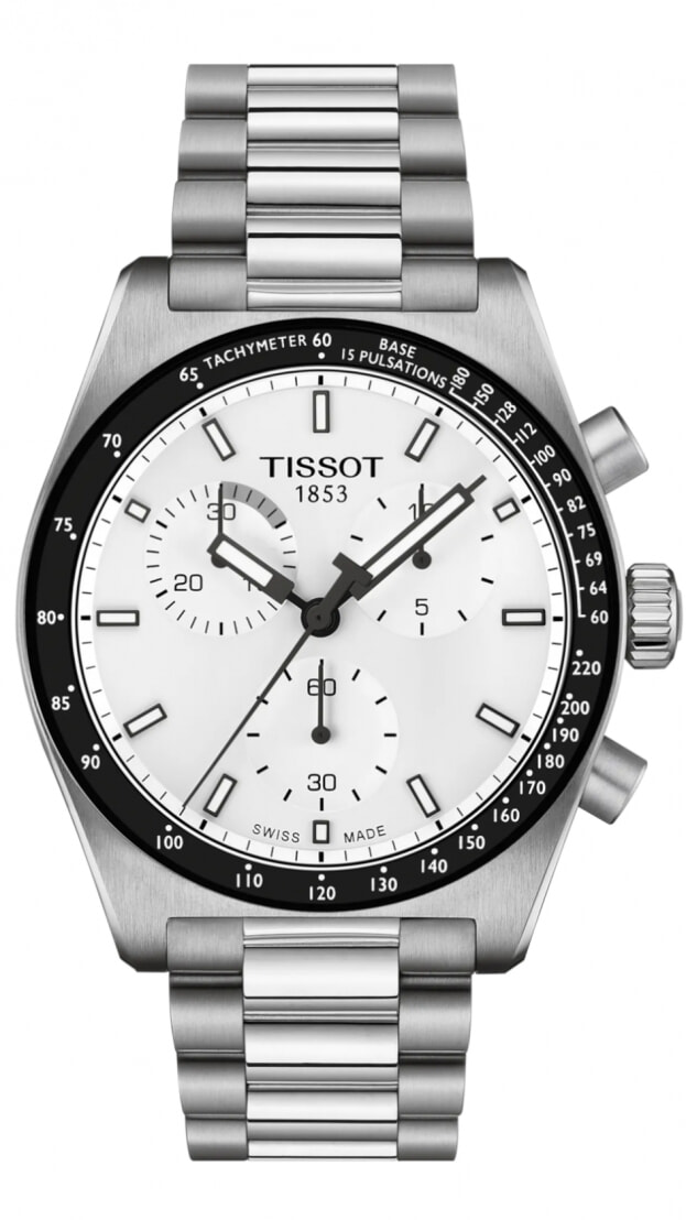 TISSOT PR516 Χρονογράφος Μπαταρίας 40mm Λευκό Καντράν