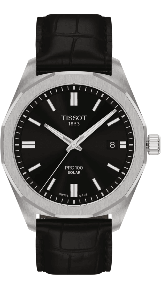 Tissot PRC 100 Solar 39mm Μαύρο Καντράν
