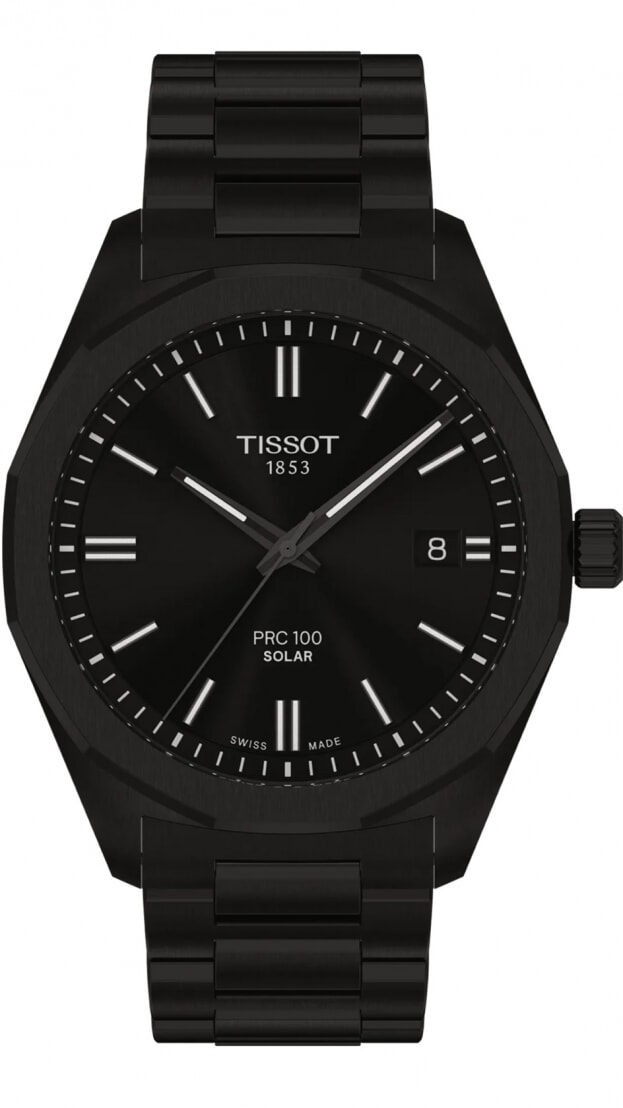 Tissot PRC 100 Solar 39mm Μαύρο Καντράν
