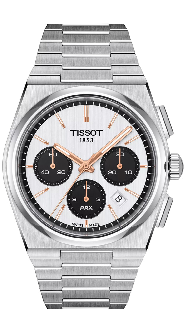 TISSOT T-Classic PRX AUTOMATIC CHRONOGRAPH 42mm White Dial